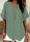 Kadın Kısa Kollu V Yakalı Aerobin Bluz