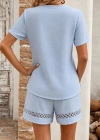 Kadın Kısa Kollu V Yakalı Bluz Ve Short Ikili Takım