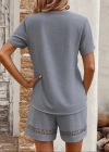 Kadın Kısa Kollu V Yakalı Bluz Ve Short Ikili Takım