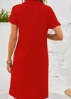 Kadın Kısa Kollu V Yakalı Bürümcük Elbise