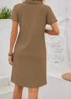 Kadın Kısa Kollu V Yakalı Bürümcük Elbise