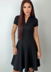 Kadın Kısa Kollu V Yakalı Kısa Modal Elbise