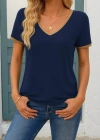 Kadın Kısa Kollu V Yakalı Viskon Bluz