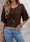 Kadın Kısa Kollu V Yakalı Viskon Bluz