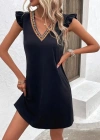 Kadın Kısa Kollu V Yakalı Viskon Elbise