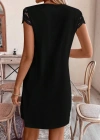 Kadın Kısa Kollu V Yakalı Viskon Elbise