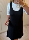 Kadın Kısa Kollu Ve Kalın Askılı Ikili Modal Elbise