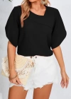 Kadın Kısa Kollu Yaka Ve Kol Detay Jesica Bluz