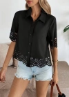 Kadın Kısa Kollu Yakalı önden Düğmeli Dubai Gömlek Bluz