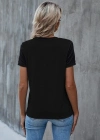 Kadın Kısa Kollu Yuvarlak Yaka ön Dantel Detaylı Viskon Bluz