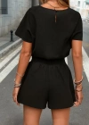 Kadın Kısa Kollu Yuvarlak Yakalı Ithal Keten Bluz Ve Short Ikili Takım