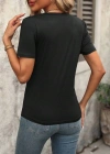 Kadın Kollu V Yakalı Omuzlarda çizgi Detaylı Viskon Bluz