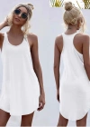 Kadın Kolsuz Halter Yaka Viskon Mini Elbise