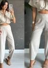 Kadın Krep Kumaş Balon Pantolon