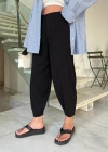 Kadın Krep Kumaş Balon Pantolon