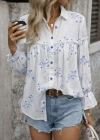 Kadın Nakış Işlemeli Kolu Volanlı Gömlek