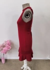 Kadın Omuzlardan Açık Halka Yakalı Fırfırlı Janjan Kısa Elbise
