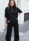 Kadın Polo Yaka Paça Yırtmaçlı Ribanalı İkili Takım