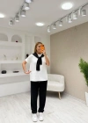 Kadın şal Dahil Bisiklet Yaka Bluz Ve Pantolon üçlü Takım