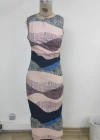 Kadın Sıfır Kol Sıfır Yaka Drape Detaylı Midi Janjan Dalgıç Elbise