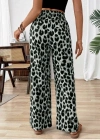 Kadın Süprem Kumaş Beli Lastikli Leopar Desen Pantolon