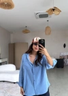 Kadın Tek Cepli Over Size Ketem Gömlek