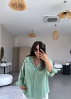 Kadın Tek Cepli Over Size Ketem Gömlek