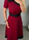 Kadın Tek Omuz Fiyonk Detaylı idi Boy Elbise