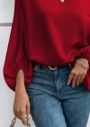 Kadın Tek Omuzu Açık Uzun Kollu Salaş Sandy Bluz