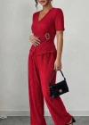 Kadın Toka Detaylı Kruvaze Takım