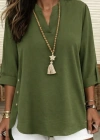 Kadın Truvakar Kol Hakim Yakalı Yandan Düğme Detaylı Aerobin Bluz