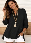 Kadın Truvakar Kol Hakim Yakalı Yandan Düğme Detaylı Aerobin Bluz