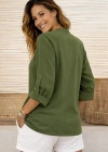 Kadın Truvakar Kol Hakim Yakalı Yandan Düğme Detaylı Aerobin Bluz