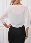 Kadın Truvakar Kol önden Bağlamalı Kısa şifon Bolero Ceket