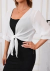 Kadın Truvakar Kol önden Bağlamalı Kısa şifon Bolero Ceket
