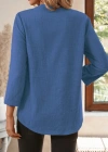 Kadın Truvakar Kol V Yakalı Keten Bluz