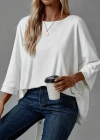Kadın Truvakar Kollu Bisiklet Yaka Viskon Bluz