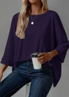 Kadın Truvakar Kollu Bisiklet Yaka Viskon Bluz