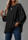 Kadın Truvakar Kollu Bisiklet Yaka Viskon Bluz