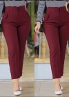 Kadın üste Oturan Paçası Bilek üzerinde Biten Atlas Kumaş Pantolon  (S)  48 (4XL)