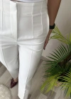 Kadın üste Oturan Paçası Bilek üzerinde Biten Atlas Kumaş Pantolon  (S)  50 (5XL)
