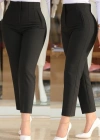 Kadın üste Oturan Paçası Bilek üzerinde Biten Krep Kumaş Kumaş Pantolon  (S)  50 (5XL)