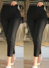 Kadın üste Oturan Paçası Bilek üzerinde Biten Krep Kumaş Kumaş Pantolon  (S)  50 (5XL)