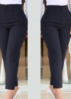 Kadın üste Oturan Paçası Bilek üzerinde Biten Krep Kumaş Kumaş Pantolon  (S)  50 (5XL)