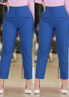 Kadın üste Oturan Paçası Bilek üzerinde Biten Krep Kumaş Pantolon  (S)   (5XL)