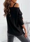 Kadın Uzun Kollu Açık Yaka Toka Detay Akrilik Bluz