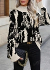 Kadın Uzun Kollu Balıkçı Yaka çok Renkli Triko Bluz