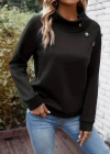 Kadın Uzun Kollu Balıkçı Yaka Düğme Detay şardonlu Dalgıç Bluz