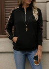 Kadın Uzun Kollu Balıkçı Yaka önden Fermuarlı Polar Bluz