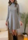 Kadın Uzun Kollu Balıkçı Yaka Salaş Kusa Akrilik Elbise